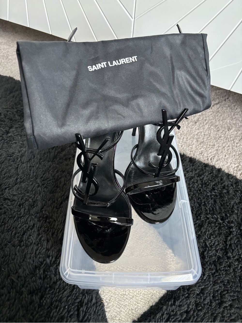 Saint Laurent Opyum Patent Leather YSL Sandals – Size 41